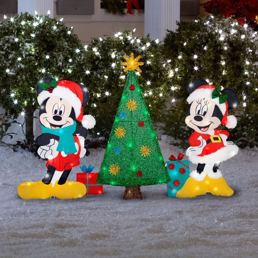 Disney Mickey and Minnie 34-in Merry Christmas Yard Decoration